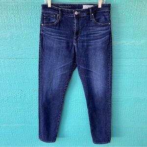 AG ANTHROPOLOGIE THE STEVIE HIGH RISE SLIM STRAIGHT ANKLE JEANS DARK WASH SZ 32